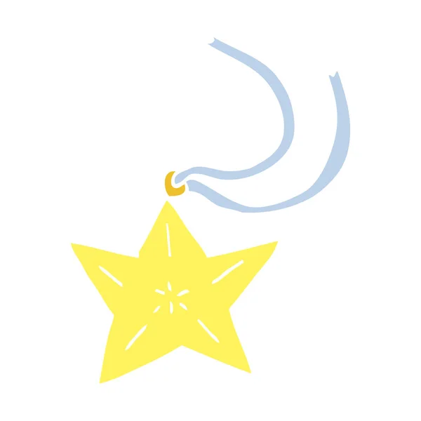 Ilustración Color Plano Caricatura Estrella Collar — Vector de stock