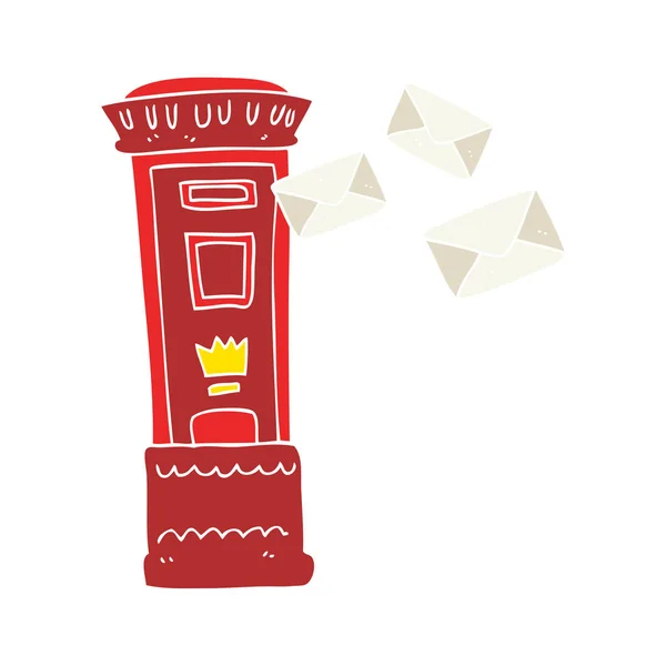 Platt Färg Illustration Brittiska Postbox — Stock vektor