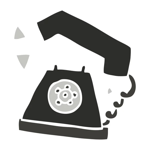 Desenho Animado Doodle Retro Telefone — Vetor de Stock