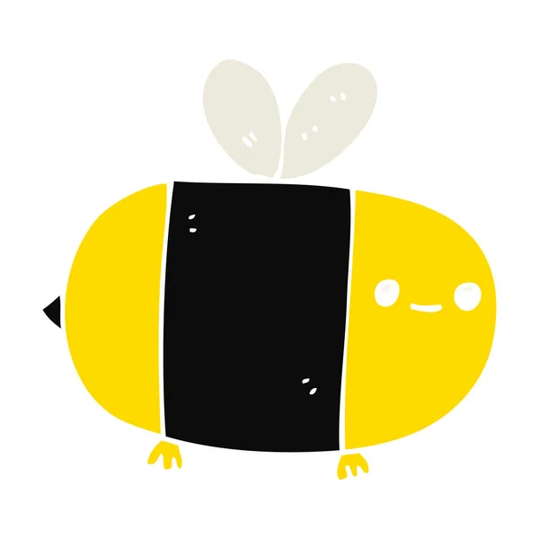 Schattig Egale Kleur Stijl Cartoon Bee — Stockvector