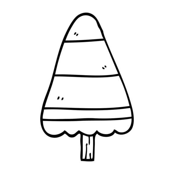 Kreslení Čar Kreslených Vánoční Strom — Stockový vektor