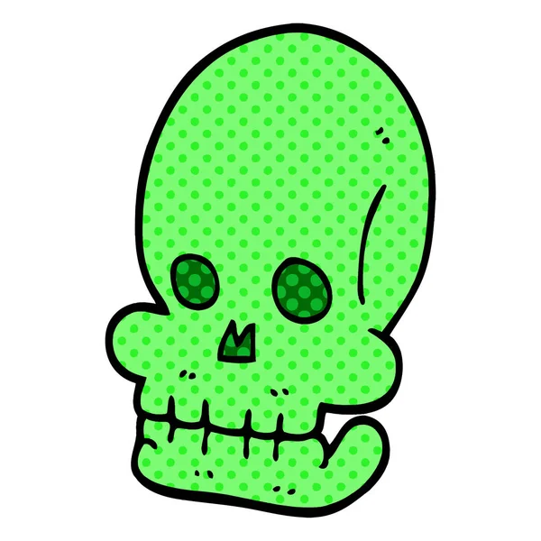 Cartoon Doodle Spooky Schedel — Stockvector