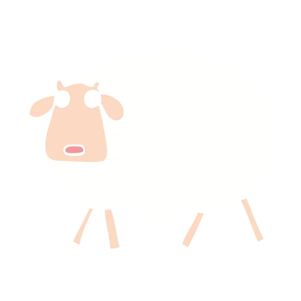 Plochý Barevný Styl Kreslený Ovce — Stockový vektor