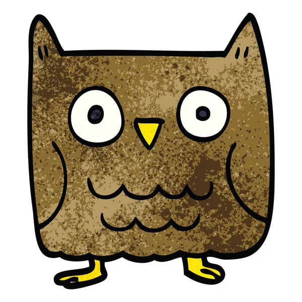 Drôle Dessin Animé Doodle Hibou — Image vectorielle