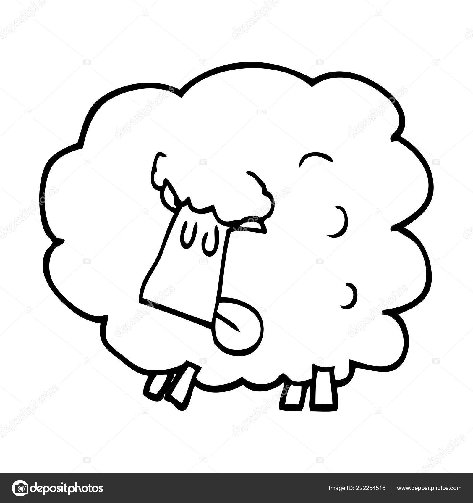 Line Drawing Cartoon Black Sheep Stock Vector C Lineartestpilot 222254516