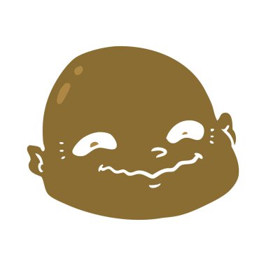 düz renk stil karikatür kel adam