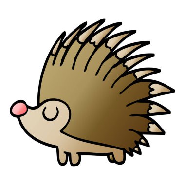 çizgi film doodle dikenli kirpi