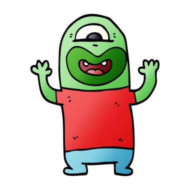 çizgi film doodle uzaylı canavar