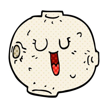 mutlu karikatür doodle ay