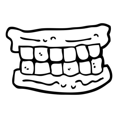 siyah beyaz çizgi film takma diş