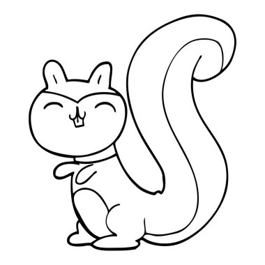 çizim karikatür mutlu sincap