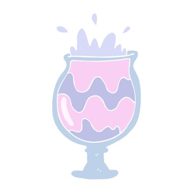 düz renk illüstrasyon garip kokteyl