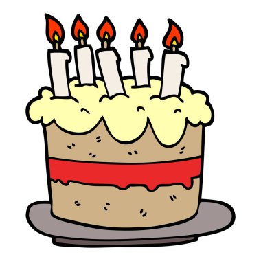 çizgi film doodle Doğum günü pastası
