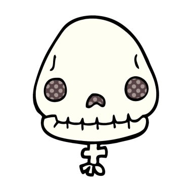 çizgi film doodle Cadılar Bayramı kafatası