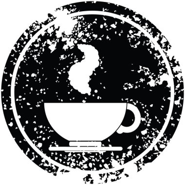 sıcak fincan kahve dairesel sıkıntılı sembolü