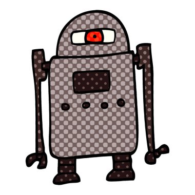 çizgi film doodle robot illüstrasyon