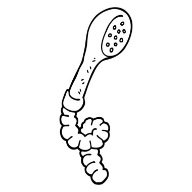 siyah beyaz çizgi film duş başlığı