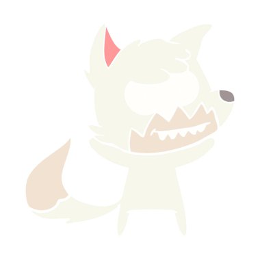 düz renk tarzı çizgi film sırıtan fox