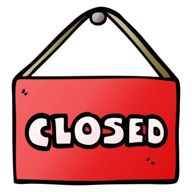 doodle kapalı işareti karikatür