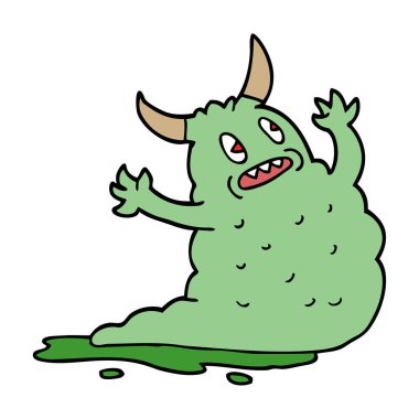 karikatür canavar beyaz arka plan üzerinde doodle