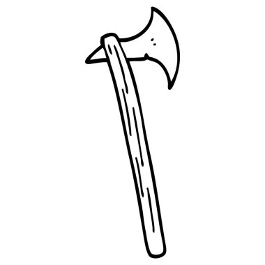 çizim karikatür uzun balta