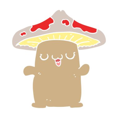 düz renk tarzı çizgi film mantar yaratık