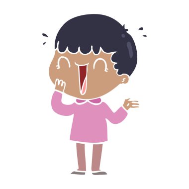 düz renk tarzı çizgi film adam