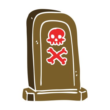 çizgi film doodle mezar taşı