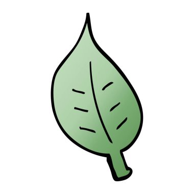 çizgi film doodle yaprak, vektör çizim 
