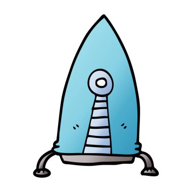 çizgi film doodle uzay roketi