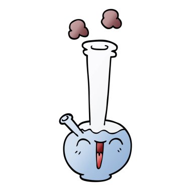 çizgi film doodle bong beyaz arka plan üzerinde