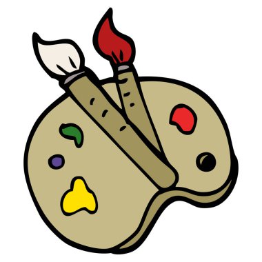 çizgi film doodle sanatçı paleti