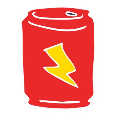 çizgi film doodle enerji içeceği konservesi