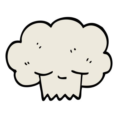 çizilmiş doodle tarzı çizgi film patlama bulut el