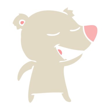 düz renk tarzı çizgi film ayı