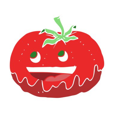 domates düz renkli çizimi