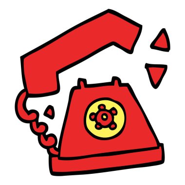 çizgi film doodle retro telefon