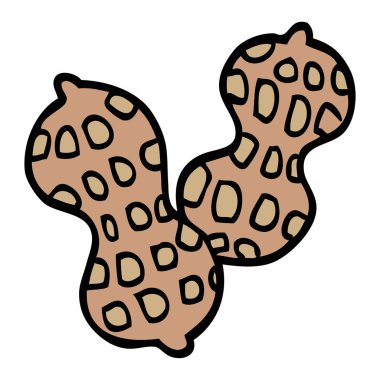 çizgi film doodle fıstık beyaz arka plan üzerinde