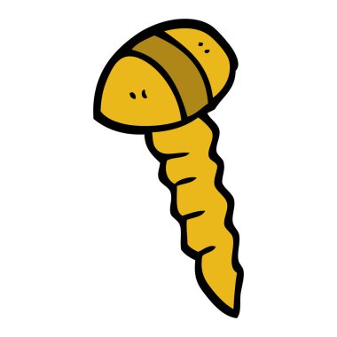 Beyaz arka plan üzerinde izole karikatür doodle vida