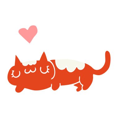 düz renk stil karikatür kedi