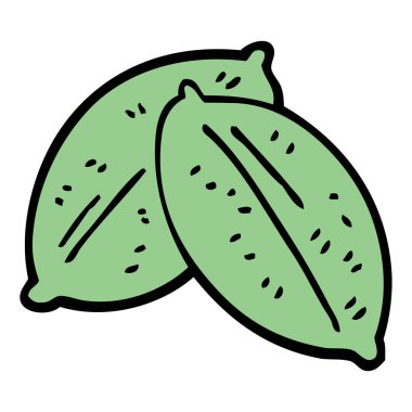 çizgi film doodle yaprak, vektör çizim 