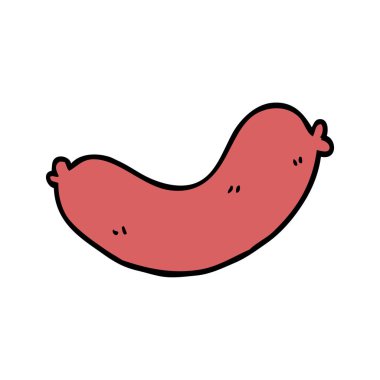 Beyaz arka plan üzerinde izole karikatür doodle sosis