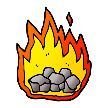 çizgi film yanan kömürlerin doodle