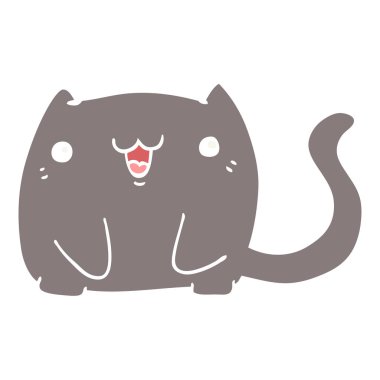 düz renk stil karikatür kedi