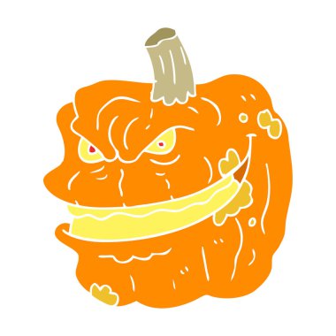 düz renk resimde ürkütücü kabak