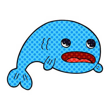 çizgi film doodle bir balık