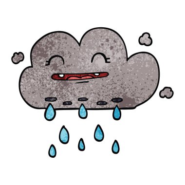 çizgi film doodle yağmur bulutu