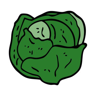 çizgi film doodle lahana beyaz arka plan üzerinde