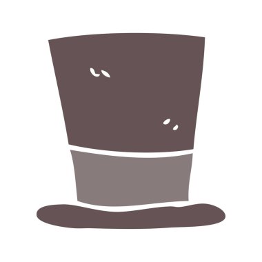 silindir şapka düz renkli çizimi