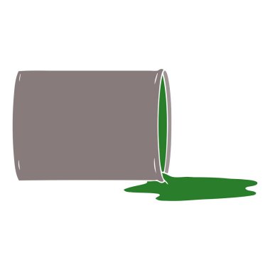 düz renk tarzı çizgi film zehirli atık